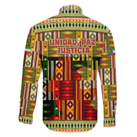 Equatorial Guinea Family Matching Off Shoulder Short Dress and Hawaiian Shirt with Lion Print and Traditional African Kente Patterns