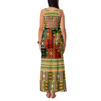 Equatorial Guinea Family Matching Tank Maxi Dress and Hawaiian Shirt with Lion Print and Traditional African Kente Patterns