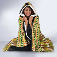 Equatorial Guinea Hooded Blanket with Lion Print and Traditional African Kente Patterns