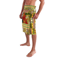 Equatorial Guinea Lavalava with Lion Print and Traditional African Kente Patterns
