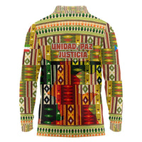 Equatorial Guinea Long Sleeve Polo Shirt with Lion Print and Traditional African Kente Patterns