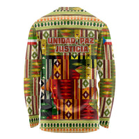 Equatorial Guinea Long Sleeve Shirt with Lion Print and Traditional African Kente Patterns