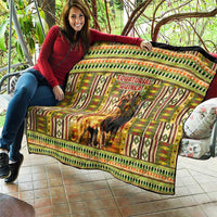 Equatorial Guinea Quilt with Lion Print and Traditional African Kente Patterns