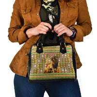 Equatorial Guinea Shoulder Handbag with Lion Print and Traditional African Kente Patterns