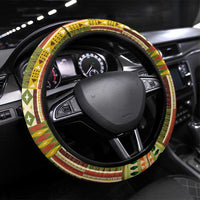 Equatorial Guinea Steering Wheel Cover with Lion Print and Traditional African Kente Patterns