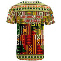 Equatorial Guinea T Shirt with Lion Print and Traditional African Kente Patterns