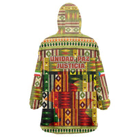 Equatorial Guinea Wearable Blanket Hoodie with Lion Print and Traditional African Kente Patterns