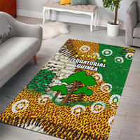 Equatorial Guinea Baobab Tree Area Rug with Tribal Patterns and Heritage Quote