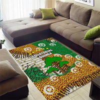 Equatorial Guinea Baobab Tree Area Rug with Tribal Patterns and Heritage Quote
