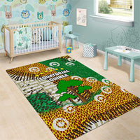 Equatorial Guinea Baobab Tree Area Rug with Tribal Patterns and Heritage Quote