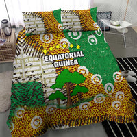 Equatorial Guinea Baobab Tree Bedding Set with Tribal Patterns and Heritage Quote