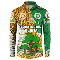 Equatorial Guinea Baobab Tree Button Sweatshirt with Tribal Patterns and Heritage Quote