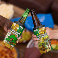 Equatorial Guinea Baobab Tree 4 in 1 Can Cooler Tumbler with Tribal Patterns and Heritage Quote