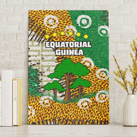 Equatorial Guinea Baobab Tree Canvas Wall Art with Tribal Patterns and Heritage Quote