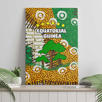 Equatorial Guinea Baobab Tree Canvas Wall Art with Tribal Patterns and Heritage Quote