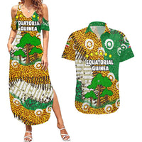 Equatorial Guinea Baobab Tree Couples Matching Summer Maxi Dress and Hawaiian Shirt with Tribal Patterns and Heritage Quote