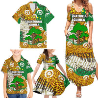 Equatorial Guinea Baobab Tree Family Matching Summer Maxi Dress and Hawaiian Shirt with Tribal Patterns and Heritage Quote