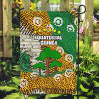 Equatorial Guinea Baobab Tree Garden Flag with Tribal Patterns and Heritage Quote