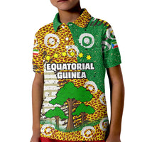 Equatorial Guinea Baobab Tree Kid Polo Shirt with Tribal Patterns and Heritage Quote
