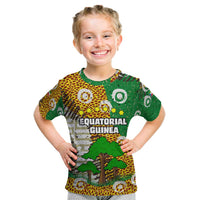 Equatorial Guinea Baobab Tree Kid T Shirt with Tribal Patterns and Heritage Quote
