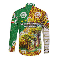 Equatorial Guinea Baobab Tree Long Sleeve Button Shirt with Tribal Patterns and Heritage Quote