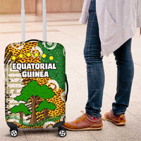 Equatorial Guinea Baobab Tree Luggage Cover with Tribal Patterns and Heritage Quote