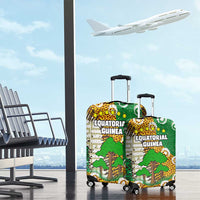 Equatorial Guinea Baobab Tree Luggage Cover with Tribal Patterns and Heritage Quote