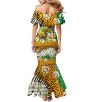 Equatorial Guinea Baobab Tree Mermaid Dress with Tribal Patterns and Heritage Quote