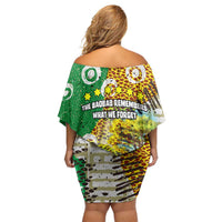 Equatorial Guinea Baobab Tree Off Shoulder Short Dress with Tribal Patterns and Heritage Quote