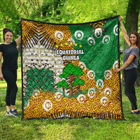 Equatorial Guinea Baobab Tree Quilt with Tribal Patterns and Heritage Quote