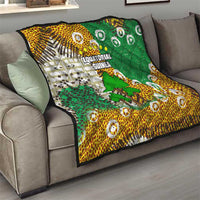 Equatorial Guinea Baobab Tree Quilt with Tribal Patterns and Heritage Quote