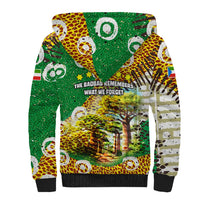 Equatorial Guinea Baobab Tree Sherpa Hoodie with Tribal Patterns and Heritage Quote