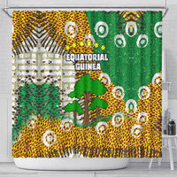 Equatorial Guinea Baobab Tree Shower Curtain with Tribal Patterns and Heritage Quote