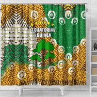 Equatorial Guinea Baobab Tree Shower Curtain with Tribal Patterns and Heritage Quote