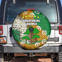 Equatorial Guinea Baobab Tree Spare Tire Cover with Tribal Patterns and Heritage Quote