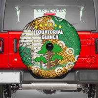 Equatorial Guinea Baobab Tree Spare Tire Cover with Tribal Patterns and Heritage Quote