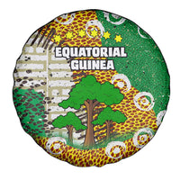 Equatorial Guinea Baobab Tree Spare Tire Cover with Tribal Patterns and Heritage Quote