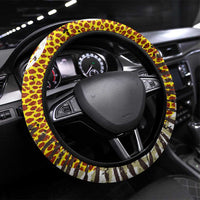Equatorial Guinea Baobab Tree Steering Wheel Cover with Tribal Patterns and Heritage Quote