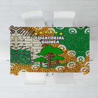 Equatorial Guinea Baobab Tree Tablecloth with Tribal Patterns and Heritage Quote