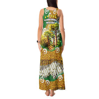 Equatorial Guinea Baobab Tree Tank Maxi Dress with Tribal Patterns and Heritage Quote