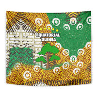 Equatorial Guinea Baobab Tree Tapestry with Tribal Patterns and Heritage Quote