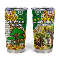 Equatorial Guinea Baobab Tree Tumbler Cup with Tribal Patterns and Heritage Quote