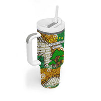 Equatorial Guinea Baobab Tree Tumbler With Handle with Tribal Patterns and Heritage Quote