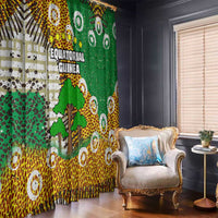 Equatorial Guinea Baobab Tree Window Curtain with Tribal Patterns and Heritage Quote