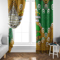 Equatorial Guinea Baobab Tree Window Curtain with Tribal Patterns and Heritage Quote