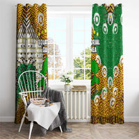 Equatorial Guinea Baobab Tree Window Curtain with Tribal Patterns and Heritage Quote