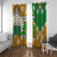 Equatorial Guinea Baobab Tree Window Curtain with Tribal Patterns and Heritage Quote