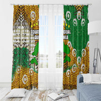 Equatorial Guinea Baobab Tree Window Curtain with Tribal Patterns and Heritage Quote