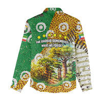 Equatorial Guinea Baobab Tree Women Casual Shirt with Tribal Patterns and Heritage Quote