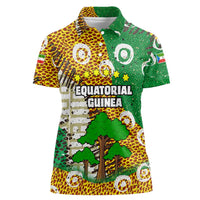 Equatorial Guinea Baobab Tree Women Polo Shirt with Tribal Patterns and Heritage Quote
